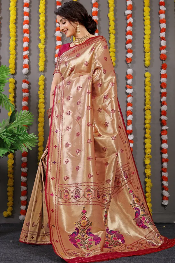 Wine_Art_Silk_Paithani_Traditional_Saree_With_Unstiched_Blouse_Piece